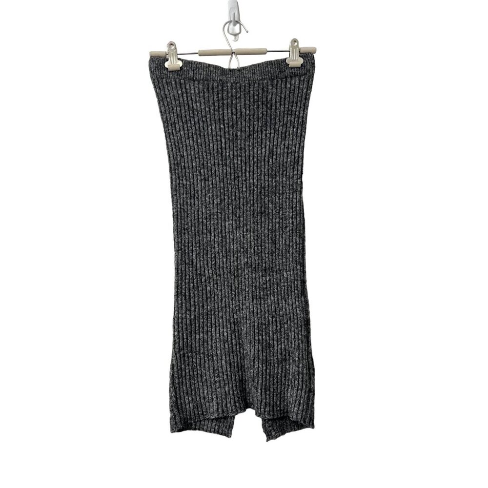 Pieces Womens Fauna Y2K Marled Gray Rib Knit Midi Skirt Size XSmall